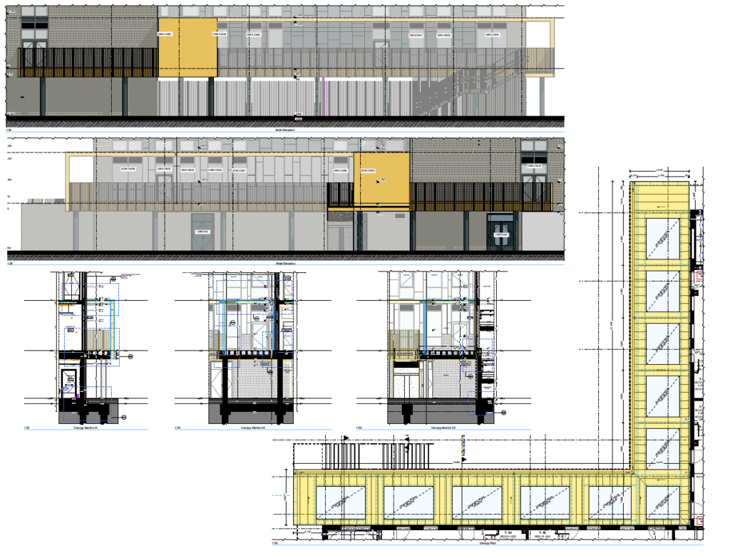 CAD Drawing for the canopies at Rochester Riverside School